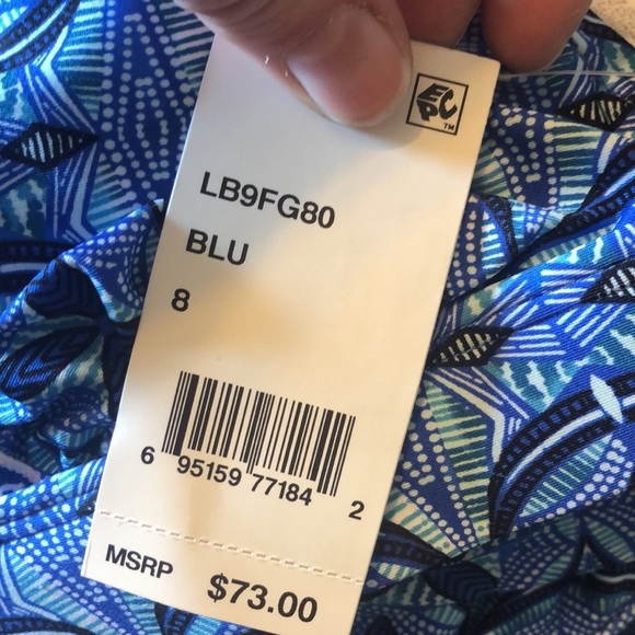 La Blanca Realist Bikini Top Cross Back Blue NWT - Picture 8 of 11
